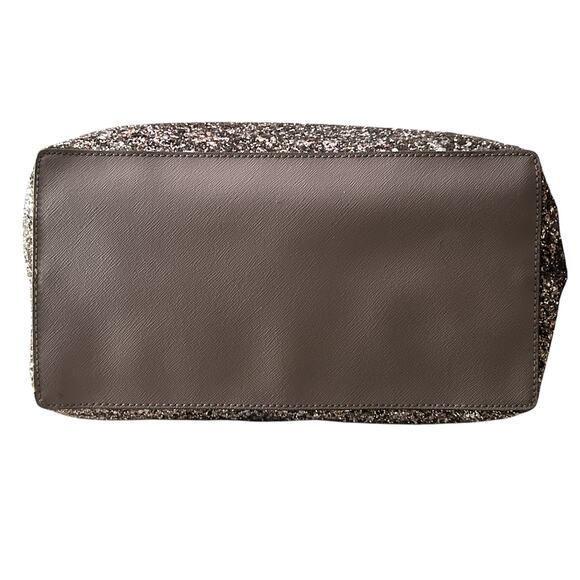 Kate Spade Greta Court Glitter Penny Saffiano Leather Tote Gray & Gold WKRU5613 - Picture 6 of 10